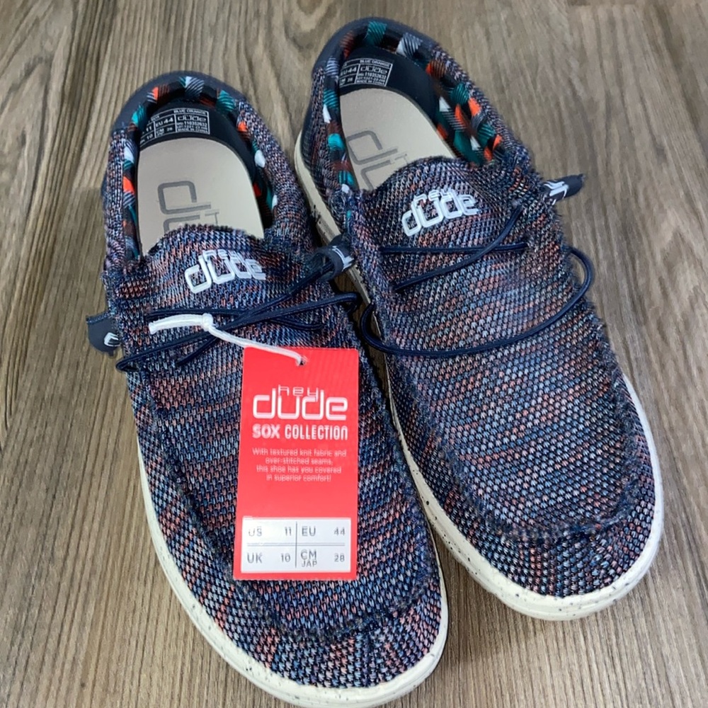 Hey Dude Wally Sox Blue Orange Size 11